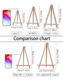 Giá vẽ ba chân bằng gỗ di động, Giá vẽ nghệ thuật bằng gỗ, Dành cho họa sĩ người lớn, Giá vẽ nghệ thuật nhỏ để trưng bày ảnh, Trở lại trường, Đồ dùng học tập - Màu be - Xem 2