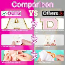 MXSelfAdhesive Chenille Letters Patches: 104PCS MixedColors Preppy Letter Patches Stickers Varsity Initial Patch For Clothing Backpacks Makeup Bags4131 - 104混色雪尼爾字母 - 查看 4