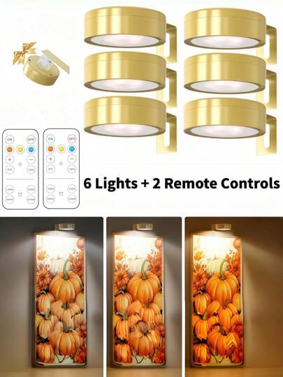 1/3/ Led Wireless Metal Wand Art Battery Powered LED Picture Lights, Lamp, Fairy Lamps, Night Light, Lighting, Book Lights Room Adjustable Temperature, Frame Artworking Portrait, Stairs, Corridors, Bedroom ation, Interior, Living Room, ations, Birthday Home ations 150mAh Remote Control view 2