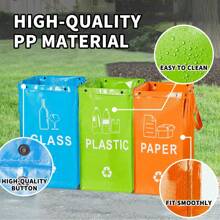 1pc/3pcs Foldable Trash Can, Reusable, Easy To Clean, Large Capacity, Durable Garbage Bin For Outdoor, Kitchen, Living Room Waste Sorting