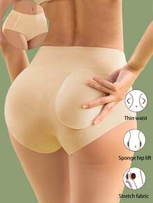 Women's Sexy Tummy Control Lift Butt Padded Shapewear Pants, Seamless Waist Slimming Peach Butt Leggings