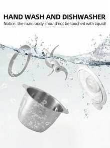 Picadora doméstica LAC actualizada de 3L de capacidad con bloqueo, tazón desmontable de acero inoxidable, 4 cuchillas, doble velocidad, para picar rápidamente carne, condimentos, ajo - Enchufe EU Tipo C(220-240V) - Ver 5