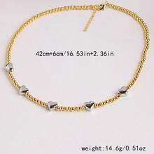 Y2k Stainless Steel Heart Pendant Bead OT Clasp Necklace For Women Men Fashion Geometric Charm Necklace Party Jewelry Gifts - A - 查看 3