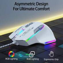 Acer OMW950 Gaming Macro Mouse Professional Optical Engine Non-Slip Rubber Side Skirts Ergonomic Design Durable Micro Switches 10,000 Clicks Plug And Play Black - Black - View 4