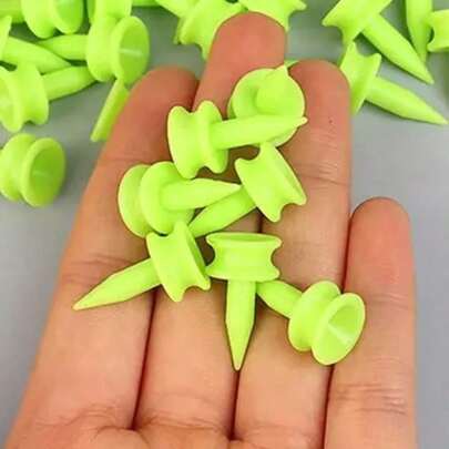 10 pezzi/confezione Tee da golf professionali di colore verde castello, accessori da golfista, tee da golf in plastica perfetti per posizionare la palla