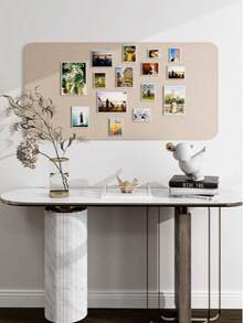 1pc Felt Decorative Board, Self-Adhesive Wall-Mounted Memo Board For Office, Home, Classroom, Reusable Photo Wall Display, Minimalist European Style Wall Decor Sticker, Suitable For Bedroom, Study, Living Room, Office, Classroom, Entryway
