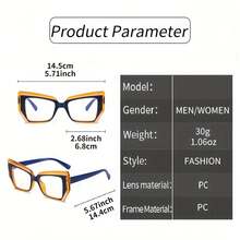 Cat Eye Glasses Gradient Color Frame Transparent Lens Computer Glasses Color Block Women's Fashion Glasses Street Style - 黑色`白色 - 查看 5