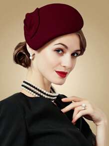 HIMESPORT 100% Wool Felt Fascinator Hat For Women Ladies Church Wedding Tea Party Dress Kentucky Pillbox Hats Elegant Vintage Fashion Cocktail Derby Fedora Hats Cap