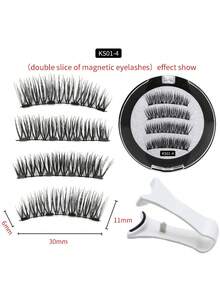 Magnetic Eyelash Set - Natural Lashes, No Glue Or Eyeliner Needed, Lightweight & Reusable, Optional Comes For Easy Application - Multicolor - View 12