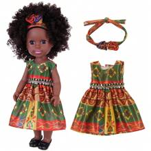 14 英寸黑色婴儿娃娃，非洲发型，儿童柔软乙烯基娃娃玩具，配有可更换的衣服和奶嘴，1 岁玩具，娃娃，幼儿娃娃 - 彩色 - 查看 3