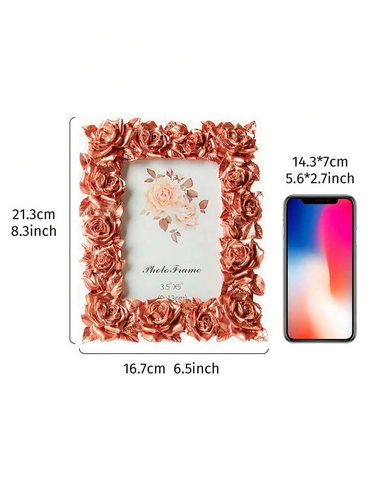 Cornice Portafoto In Metallo Galleggiante Oro Rosa, 4x6 Pollici, Vetro Trasparente, Per Tavolo, Decorazione Casa Lusso - 5
