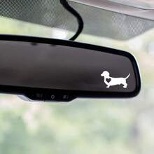 1 miếng dán xe hình chó Dachshund, chó nhỏ, người yêu chó, đề can gương chiếu hậu, đề can vinyl, thích hợp cho ô tô, xe máy, cản xe tải, trang trí máy tính xách tay và máy tính - Một cỡ - Xem 4