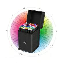 12/24/30/36/48/60/80/120/168 Colores, Pluma especial de acuarela para estudiantes, Pluma de marcador de doble cabeza especial de arte para estudiantes, Pluma de marcador especial para estudiantes de secundaria y preparatoria, Compatible con cuaderno de dibujo para estudiantes - Multicolor - Ver 11