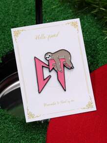 1pc Cute Sloth Shaped Golf Ball Marker/Hat Clip, Cartoon Fun Metal Alloy Baseball Cap Badge Accessory For Men & Women Daily Wear