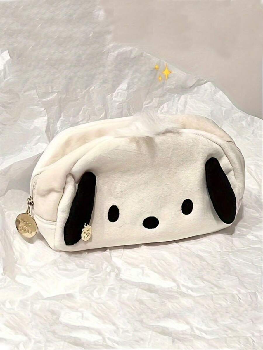 Sanrio 1 PC Sanrio Pochacco/Cinnamon Dog Large Zipper Pencil Case | Visually Appealing Plush Design, Durable Fabric Organizer For School, Office Supplies, And Stationery