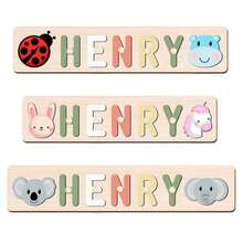 1 PC Customized Name Puzzle, Customize Your Name, Multiple Colors, Can Be Matched With Cute Elements, Wooden Educational Early Learning Toys, Baby Christening Anniversary Gift,Digital Printing - Multicolor - View 7