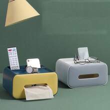 Creative Plastic Multifunctional Tissue Box Remote Control Storage Tissue Box Dust-Proof Tissue Canister Desktop Storage Box - Multicolor - Ver 10