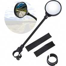 Handlebar Bike Mirror, 2 Pack Rear View Mirror 360°Rotatable Shockproof Adjustable Handlebar Bicycle Rearview Mirrors For Mountain Road Bike Electric Bicycle, Cycling Rearview Mirror, E-Bike Motorcycle,Easy To Install (Black) - Gói 2 - Xem 3