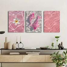 1 buc/set Artă abstractă estetică roz Koi Poster și imprimare, pictură modernă pe pânză Koi pentru decor dormitor living, pictură retro pe pânză, cadou de artă murală pe pânză, fără ramă inclusă - Multicolor - Vizualizare 8