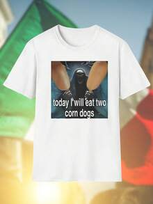 Today I Will Eat Two Corn Dogs Maglietta Uomo Divertente Moda Casual Idea Regalo Estate T Shirt Comoda Traspirante Alta Qualità Must Have Sconto Offerta Speciale