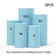 1 Bộ vỏ chân đế hình trụ trơn, tay áo trụ đàn hồi bằng vải thun cho tiệc cưới, trang trí bàn tráng miệng, phù hợp với bàn hình trụ, thích hợp làm đạo cụ đám cưới, bàn bánh kẹo, tiệc sinh nhật, sự kiện Giáng sinh, mọi mùa (không bao gồm khung) - Nhiều màu - Xem 9