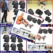 6Pcs Adults Skating Protective Gear Knee Pads And Elbow Pads Wrist Adjustable - as pic - View 1