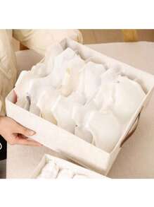 1/2pcs Underwear Storage Box - Bedroom Drawer Organizer Box With Dividers, Multi-Functional Dorm Home Wardrobe Lingerie Storage Box, Bedroom Organizer, Suitable For White T-Shirts, Black Pants, Women's Winter Clothes, Dresses, Women's Winter Outfits, Elegant Ladies' Dresses - Multicolor - View 10