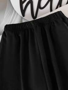 Toddler Heart Print Warm Crew Neck Sweatshirt And Pants Set