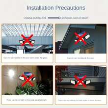 1 件/2 件 74 LED 太阳能户外花园灯，户外阳光照明灯具，带 3 个头，可进行全方位照明，夜灯，庭院、车库、房车露营、门廊、小路和花园的安全照明，适用于圣诞节、万圣节节日照明 - 三頭壁燈-連體 - 查看 10