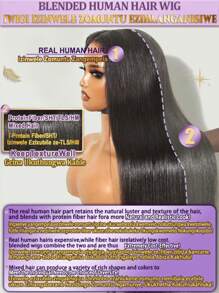 混合头发由人发与合成纤维和蛋白质细丝混合制成，1/3 件混合人发编织头发，用于波西米亚风辫子深波浪散装，无纬自然色 90 克 20 英寸卷发，用于编织无结 - S350 - 查看 9