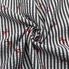 1pc 57.08x19.68inch Bowknot Pattern Print 100% Polyester Stripe Fabric, 59.08x19.68 Inch Precut Fabric, For Party Decorations, And Craft Projects, Hair Ties, DIY Quilting & Sewing, Patchwork, Backdrop Fabric | Bowknot Pattern - Multicolor - View 9