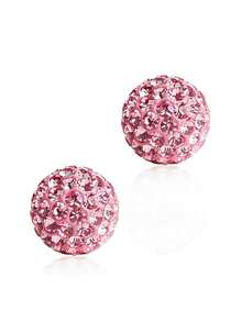 1 Pair 925 Sterling Silver Shiny Ball Stud Earrings, 8mm, Suitable For Daily Wear - Baby Pink - View 7