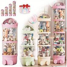 163cm/ 64inch Extra Large And Adjustable Vertical Toy Storage Tube, 2025 New Stuffed Animal Storage Tube With Handle, Stuffed Animal Storage Tube, Pet Transparent Bucket With Handle, Large Stuffed Animal Storage Tube - Hồng - Xem 1