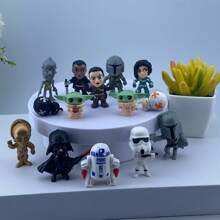 Star Wars 16 件星球大战 PVC 微型可动人偶 - 房间装饰用品多样化角色系列，适用于家居装饰和派对礼物，适合 18 岁以上粉丝、生日礼物、派对装饰 | 多样化角色套装 | 精细工艺，星球大战收藏品 - 彩色 - 查看 5