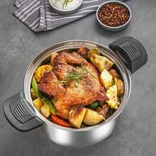 Stainless Steel Micro Pressure Cooker, 24cm Mini Pressure Cooker With Clear Lid & Handles, Pressure Cooker For Gas Stove, Induction Electric Stoves, Kitchen Cookware Pots - Silver-24 cm - View 3