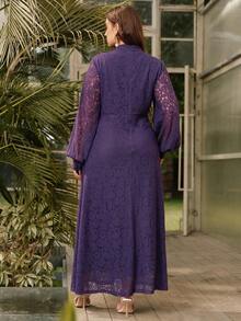 Anewsta Spring Outfits For Women Elegant Long Lace Swing Dress - View 3