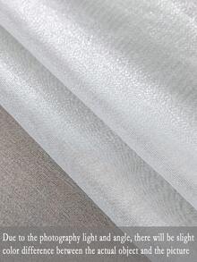 1pc Semi-Transparent Lightweight Shiny Silver Thread Luxury Decorative Voile Curtain,Fall Decor,Autumn Decor,Room Decor - Silver - View 4