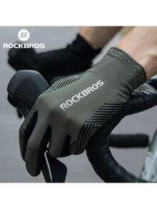 ROCKBROS Unisex Cycling Full Finger Gloves: Ultimate Comfort Ergonomic Fit, Touchscreen Ready & SBR Shockproof MTB Gloves – Anti-Slip, Breathable Versatile Gear For Spring & Autumn Outdoor Bike Riding - Multicolor - View 2