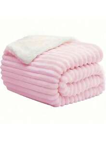 1pc Baby Autumn/Winter Double Layer Swaddle Blanket - Pink - View 1