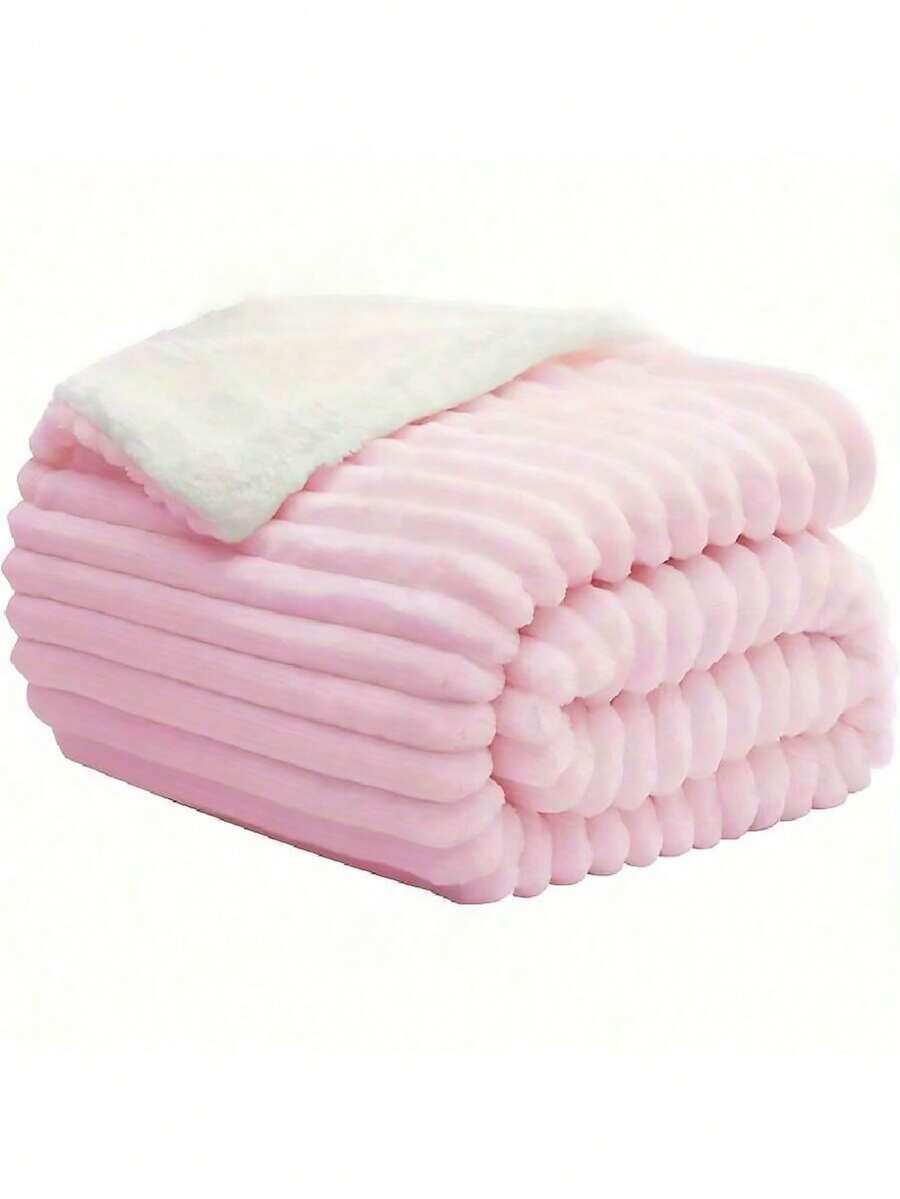 1pc Baby Autumn/Winter Double Layer Swaddle Blanket - Pink - View 1