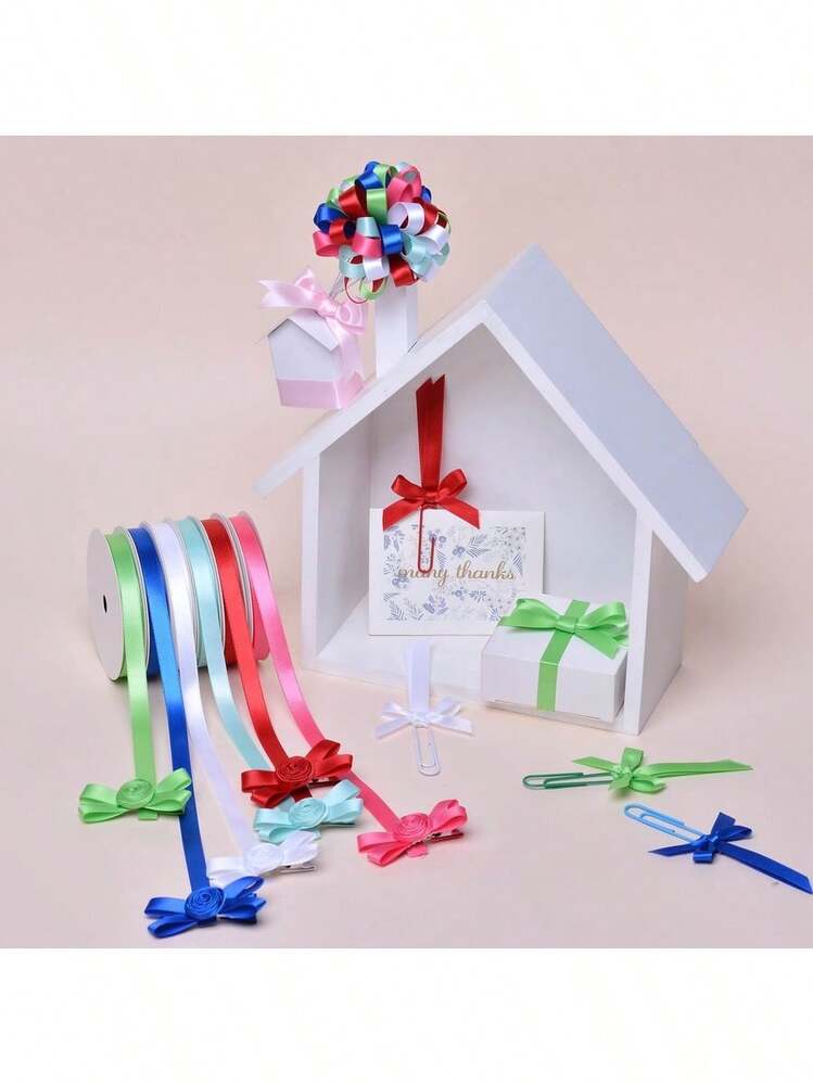 8 Unique Ribbons Natural Ribbon Tower 96 Feet Perfect For Gifts Dration Craft Projects Special Finishing Touch Unique Look - 多緞 - 查看 8