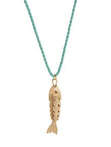 1件装时尚海洋系列精致金鱼和小鱼吊坠项链，镀18K金。不易氧化，夏季配饰，非常适合休闲佩戴、旅行、海滩郊游、情人节休闲装扮，适合海滩度假和日常佩戴。女士珠宝礼品 - 彩色 - 查看 7