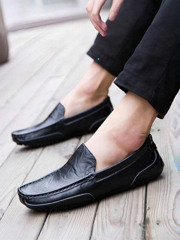 Men Leather Shoes Men Spring Loafers Slip On Business Casual Leather Shoes Classic Soft Moccasins Breathable Flats Shoes