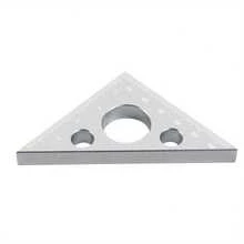 Regla de ángulo recto de aluminio, regla de carpintería, regla triangular, escalas, herramientas de medición de altura, cuadrado de carpintero, calibre - Plateado - Ver 3