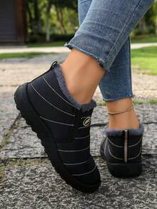 2025秋冬新款女式羊毛雪地靴，多色保暖防滑一脚蹬冬季鞋，厚款户外休闲鞋