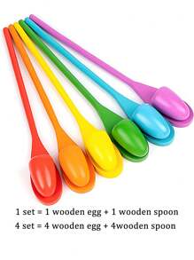 4 件套 - 复活节彩蛋和勺子比赛游戏套装，适合家庭活动节日户外露台复活节寻蛋生日派对草坪的嘉年华游戏
