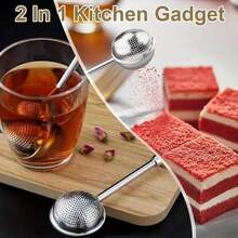 2/4-Piece Set Of 304 Stainless Steel Tea Filters, Push In Teapot Filter With Extendable Tea Separator, Suitable For Baking Powder Screens Used In Offices And Restaurants - 銀色 - 查看 4