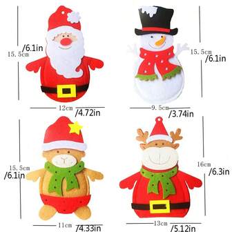 1pc New Christmas Knife And Fork Holder, Christmas Tableware Cutlery Set, Christmas Decorations, Cartoon Cutlery Set