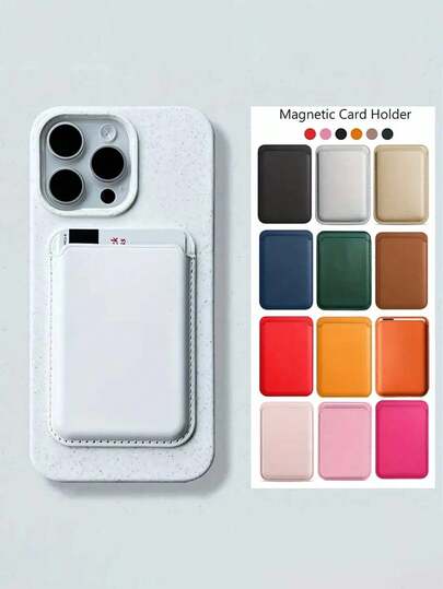 Magnetic Card Holder Magnetic Wallet Compatible With Magsafe Compatible With 16/15/14/13/12 Series Compatible With Apple Magnetic Phone Case Pu Card Holder Holds 1 - 2 Cards Cell Phone Wallet Stick On Phone Card Holder For Back Of Phone Functioning Compatible With Wallet & Card Holder Phone Suction Card Cover Card Phone Case