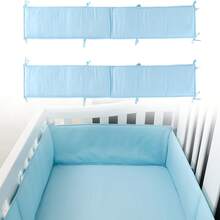 4pcs Baby Crib Bumper Set, Breathable Mesh And Soft Cotton, Crib Rail Cover And Safety Pad, Suitable For Baby And Toddler Bed, White, Pink, Gray, Blue - Multicolor - View 16